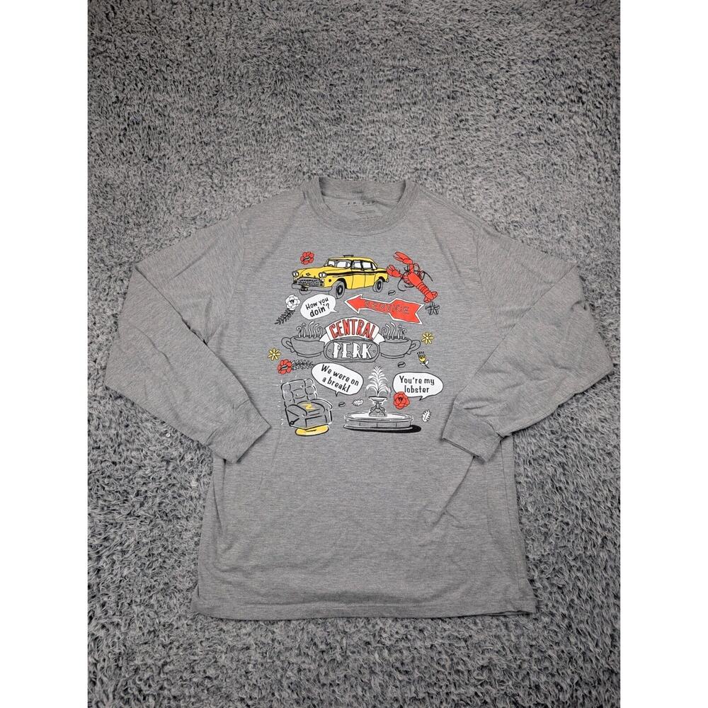 Friends Shirt Adult Large Gray Central Perk The Television Series Graphic Tee